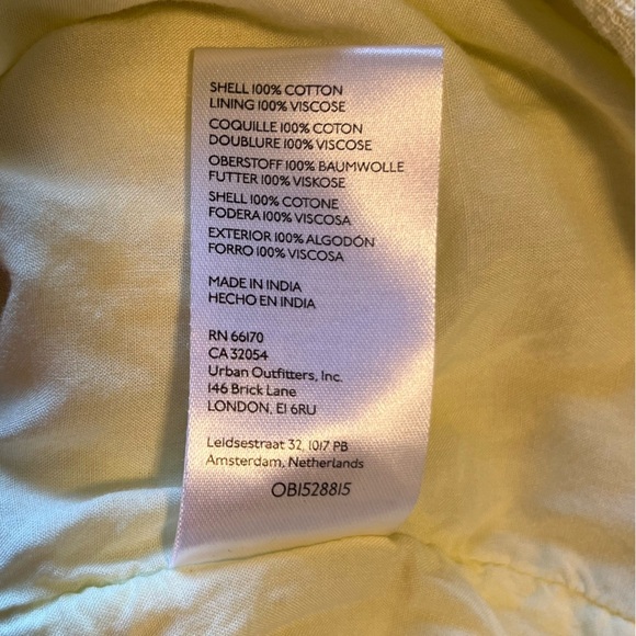 UO Evie Off-The-Shoulder Check Romper Urban Outfitters Light Green Ruffle Size M - Picture 11 of 11